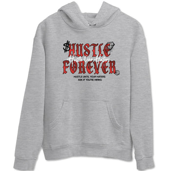 Hustle Over haters sneaker match t-shirt styled to complete your fit with the Air Jordan 1 Ruby sneakers, shown in Heather Grey 2.
