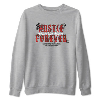 Hustle Over haters sneaker match t-shirt styled to complete your fit with the Air Jordan 1 Ruby sneakers, shown in Heather Grey 2.