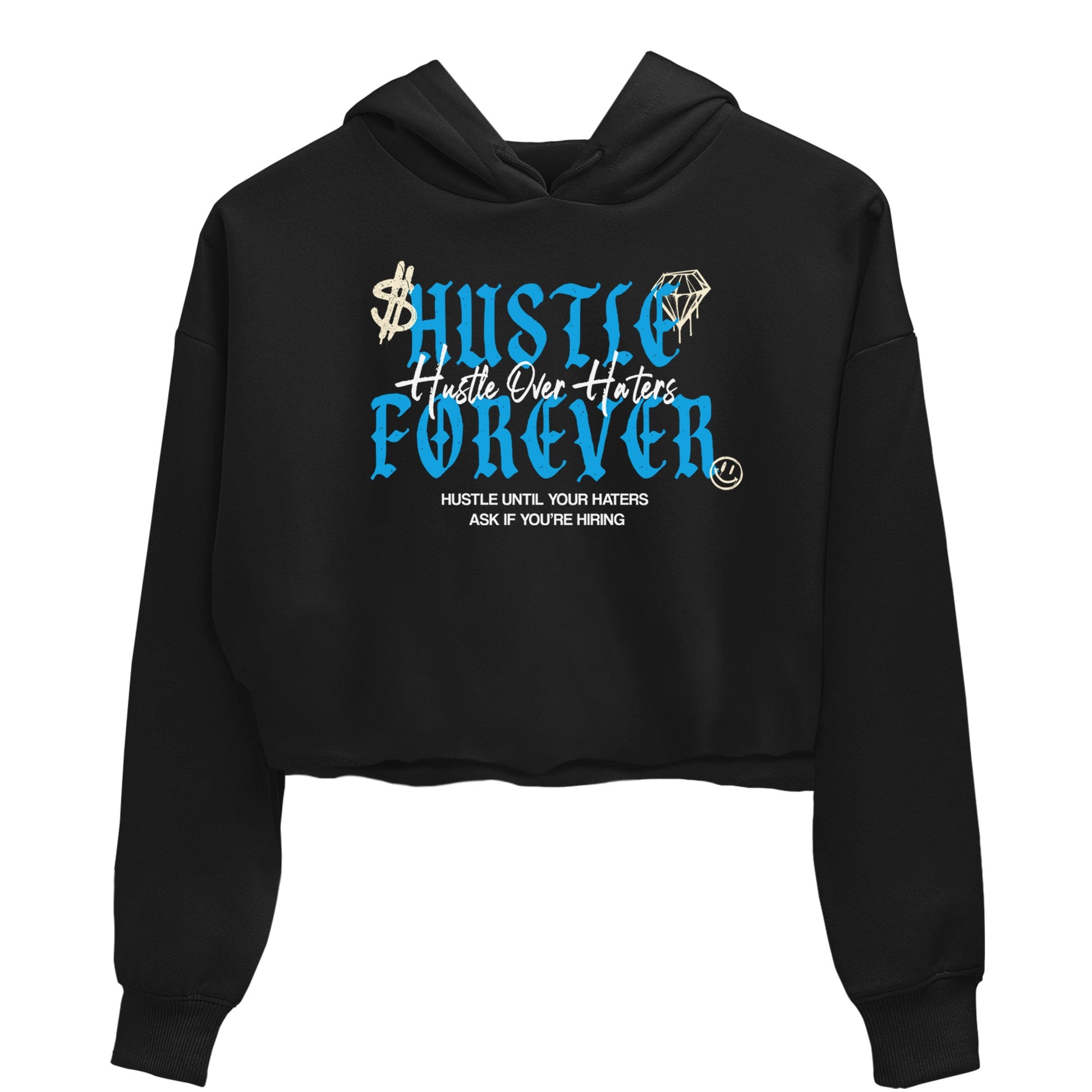 Hustle Over Haters womens crop tee made to vibe with the Air Jordan 1 UNC Reimagined sneakers — the perfect match in Black 2.