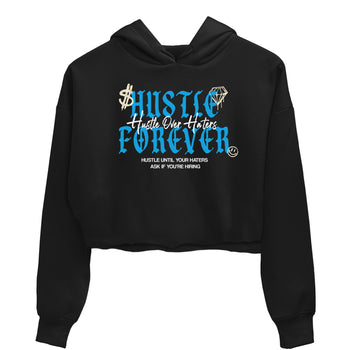 Hustle Over Haters womens crop tee made to vibe with the Air Jordan 1 UNC Reimagined sneakers — the perfect match in Black 2.
