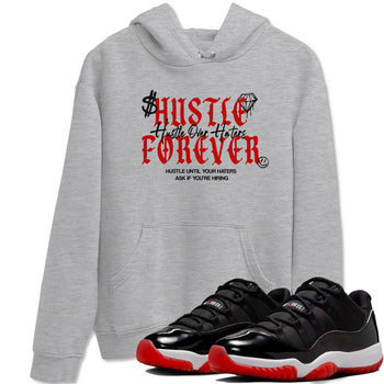 11s Bred shirts to match jordans Hustle Over Haters sneaker match tees Air Jordan 11 Retro Bred match shoes to clothes SNRT Sneaker Tees unisex cotton Heather Grey 1 shirts