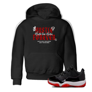 11s Bred shirts to match jordans Hustle Over Haters sneaker match tees Air Jordan 11 Retro Bred match shoes to clothes SNRT Sneaker Tees Youth Baby Black 1 tee