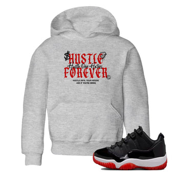 11s Bred shirts to match jordans Hustle Over Haters sneaker match tees Air Jordan 11 Retro Bred match shoes to clothes SNRT Sneaker Tees Youth Baby Heather Grey 1 tee