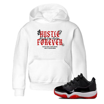 11s Bred shirts to match jordans Hustle Over Haters sneaker match tees Air Jordan 11 Retro Bred match shoes to clothes SNRT Sneaker Tees Youth Baby White 1 tee