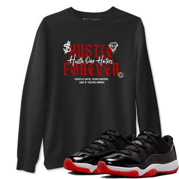 11s Bred shirts to match jordans Hustle Over Haters sneaker match tees Air Jordan 11 Retro Bred match shoes to clothes SNRT Sneaker Tees unisex cotton Black 1 shirts