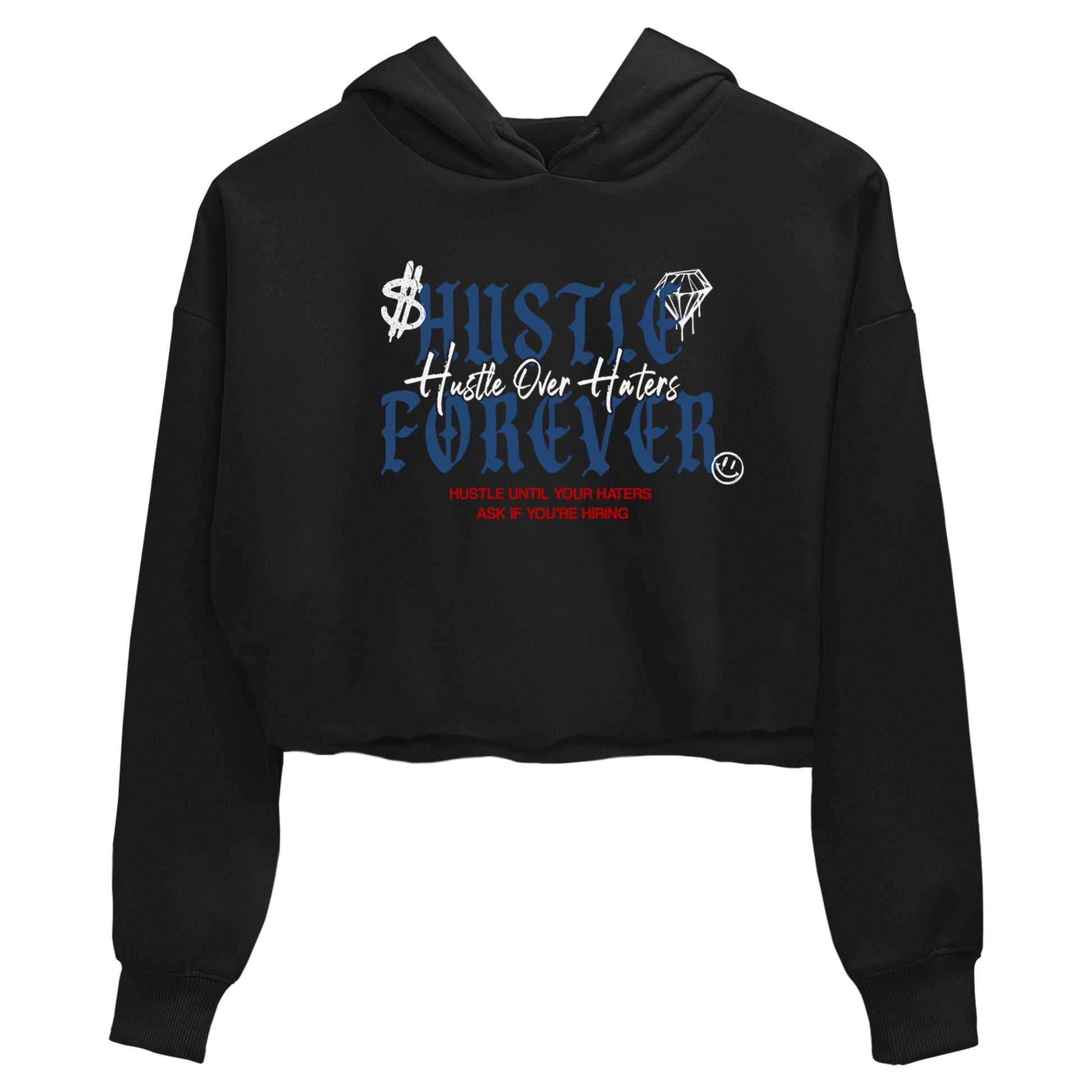 Sneaker match tees – Sneaker Tees To Match Air Jordan 13 French Blue Shoes – Hustle Over Haters Crop T-Shirt Black 2
