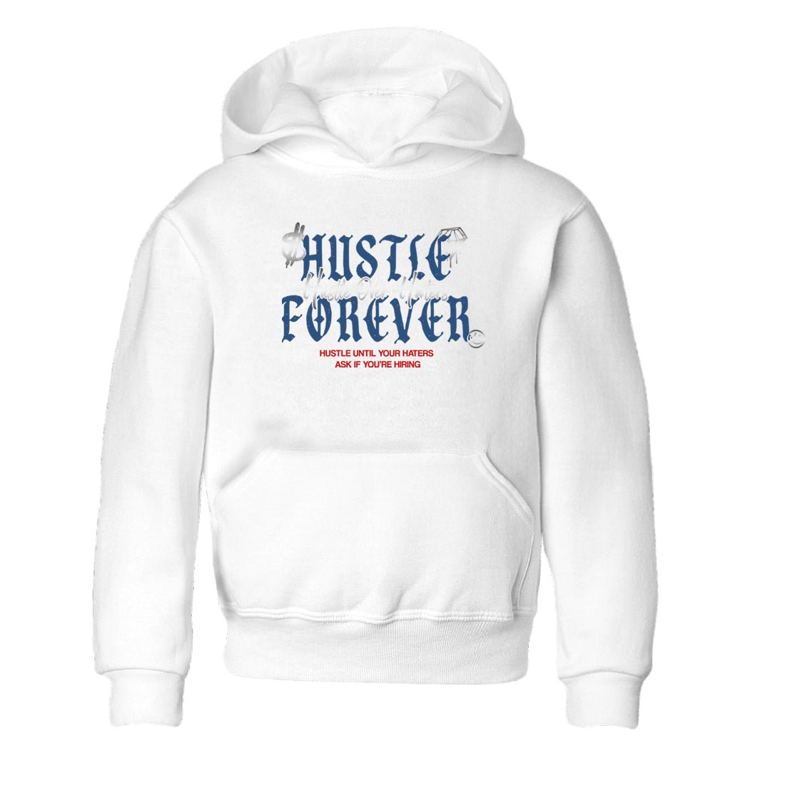 Sneaker match tees – Sneaker Tees To Match Air Jordan 13 French Blue Shoes – Hustle Over Haters Kids T-Shirt White 2