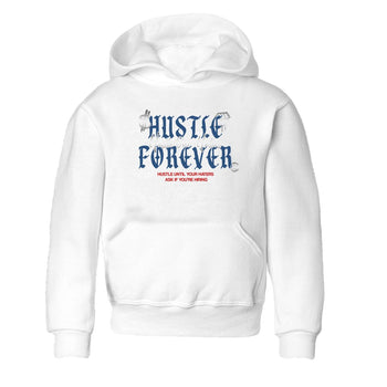 Sneaker match tees – Sneaker Tees To Match Air Jordan 13 French Blue Shoes – Hustle Over Haters Kids T-Shirt White 2