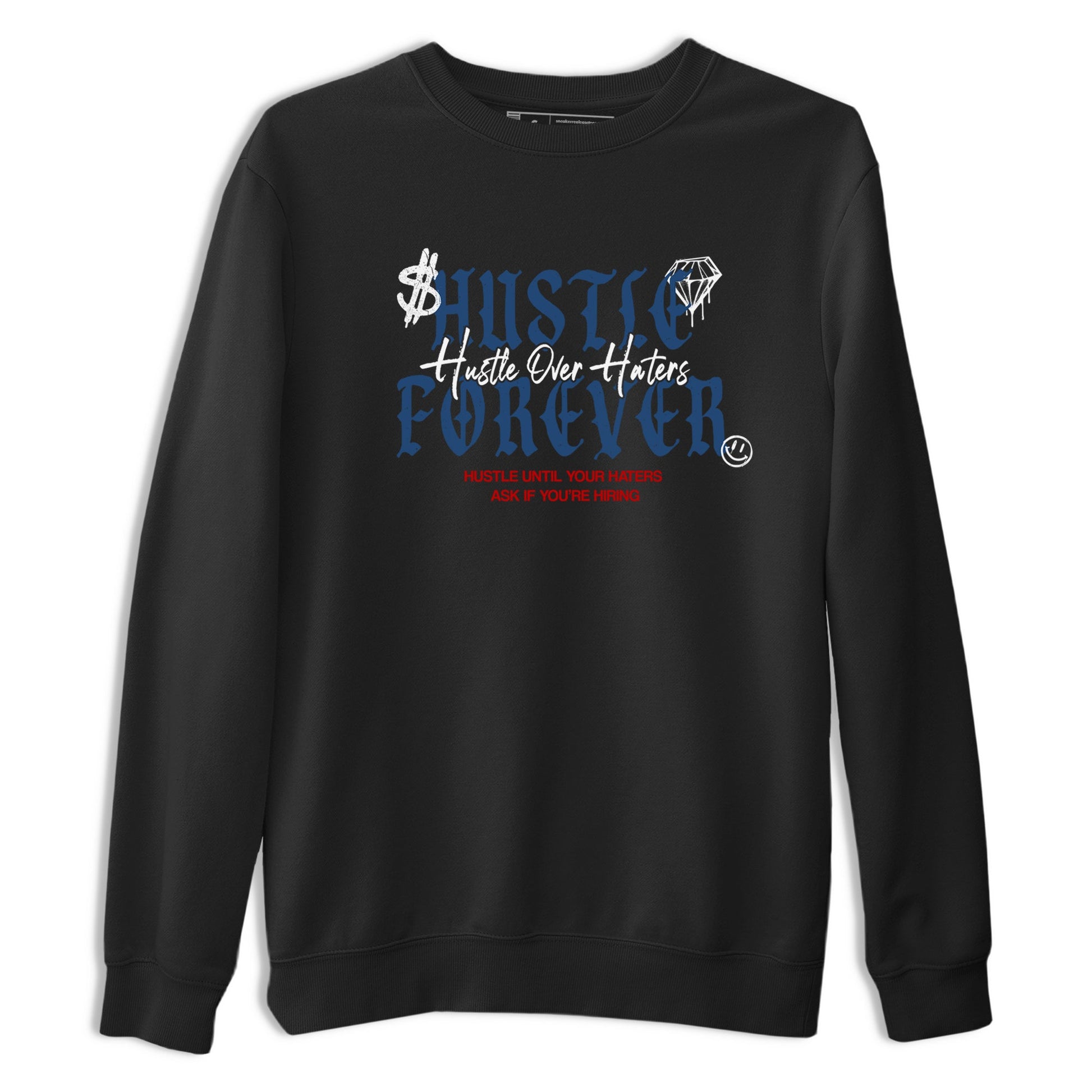 Sneaker match tees – Sneaker Tees To Match Air Jordan 13 French Blue Shoes – Hustle Over Haters Tee Black 2