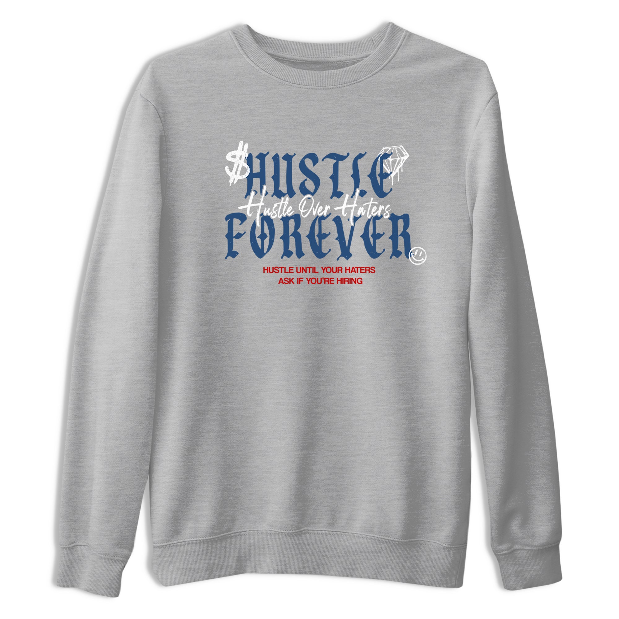 Sneaker match tees – Sneaker Tees To Match Air Jordan 13 French Blue Shoes – Hustle Over Haters Tee Heather Grey 2