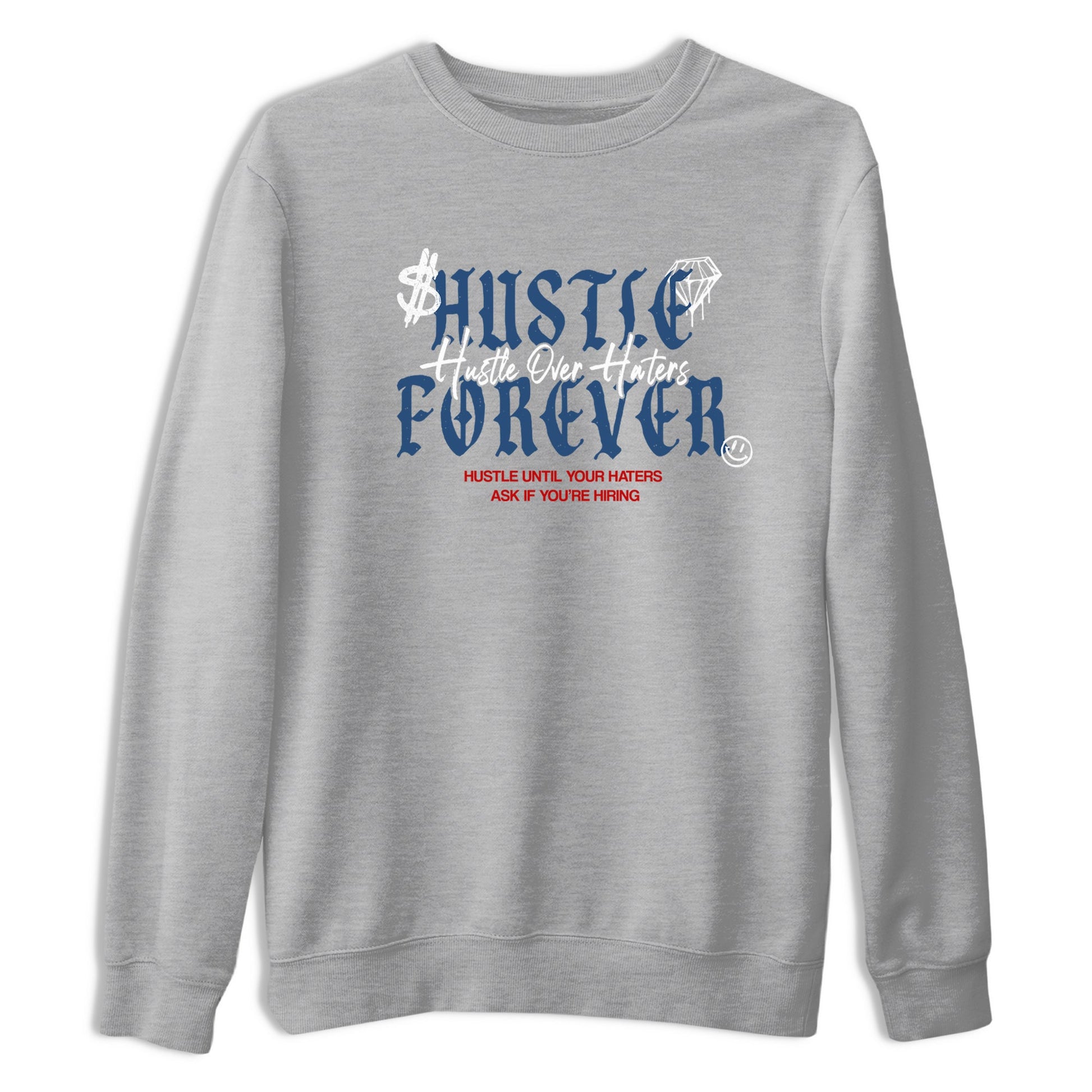 Sneaker match tees – Sneaker Tees To Match Air Jordan 13 French Blue Shoes – Hustle Over Haters Tee Heather Grey 2