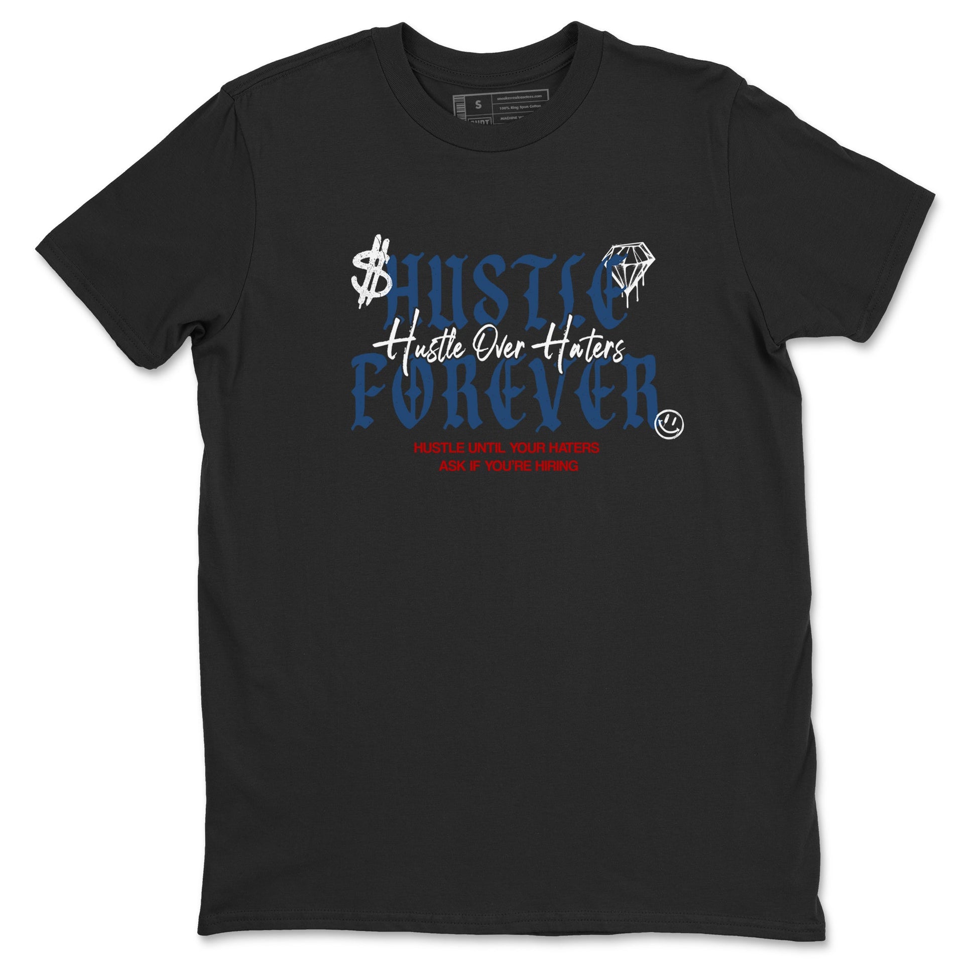 Sneaker match tees – Sneaker Tees To Match Air Jordan 13 French Blue Shoes – Hustle Over Haters Tee Black 2