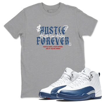 Sneaker match tees – Sneaker Tees To Match Air Jordan 13 French Blue Shoes – Hustle Over Haters Tee Heather Grey 1