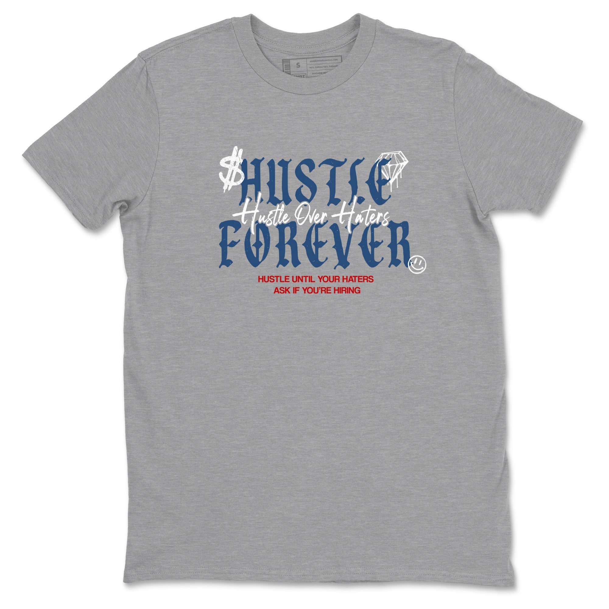 Sneaker match tees – Sneaker Tees To Match Air Jordan 13 French Blue Shoes – Hustle Over Haters Tee Heather Grey 2