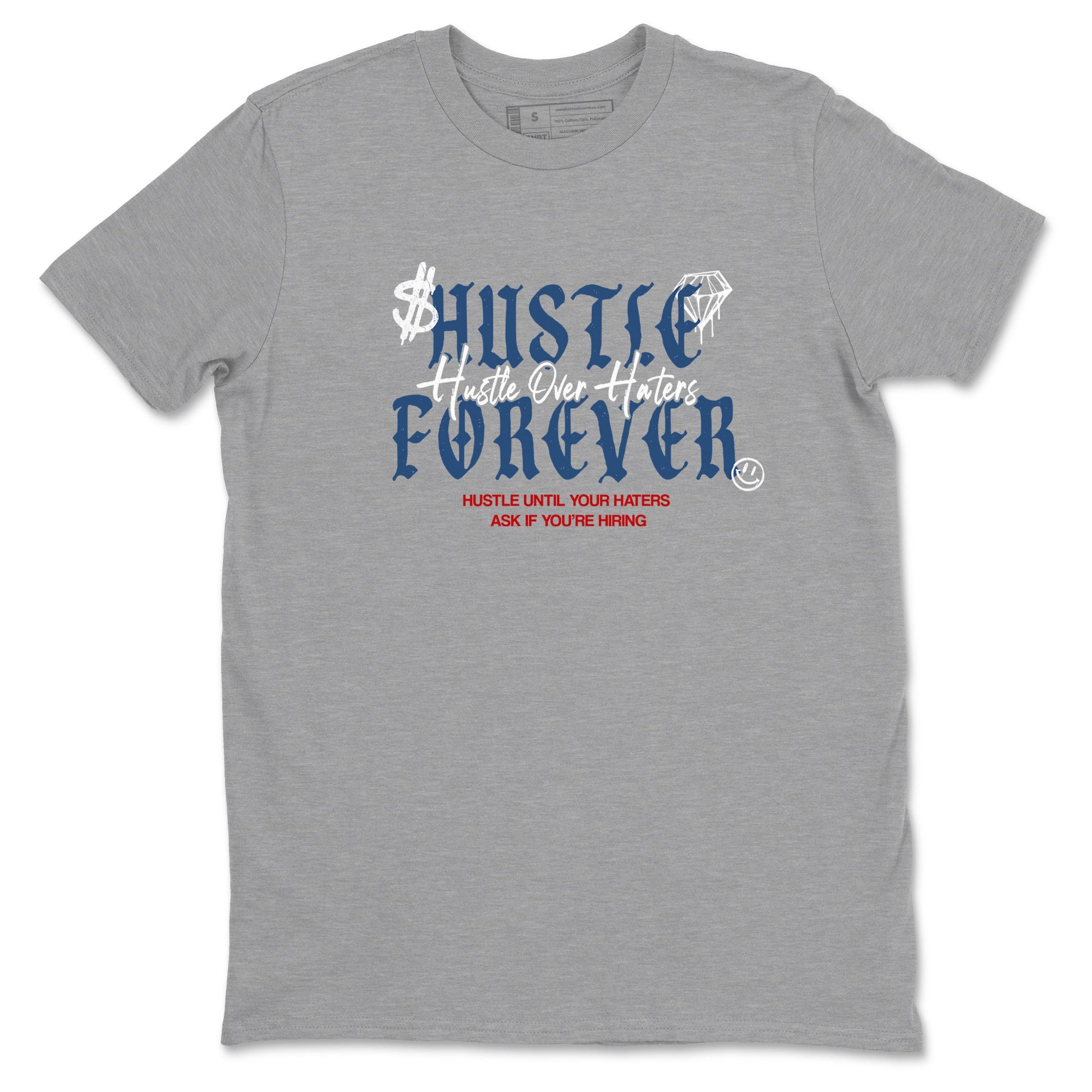 Sneaker match tees – Sneaker Tees To Match Air Jordan 13 French Blue Shoes – Hustle Over Haters Tee Heather Grey 2
