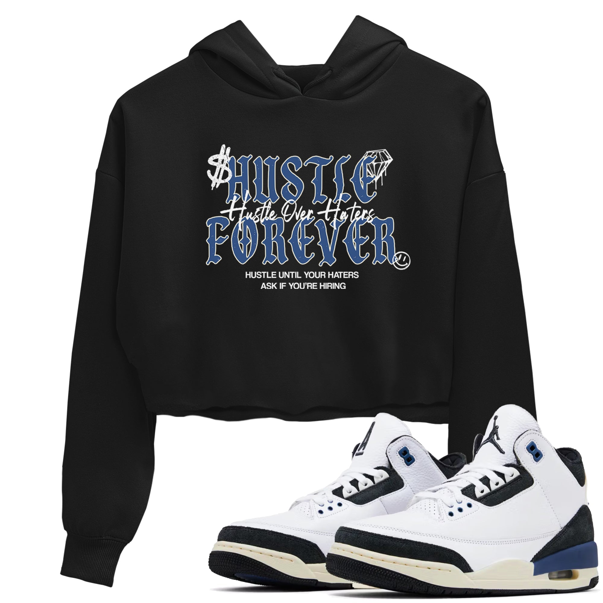 3s For The Love to match jordans Hustle Over Haters sneaker match tees A Ma Maniere For The Love match shoes to clothes SNRT Sneaker Tees unisex cotton Black 1 crop tee