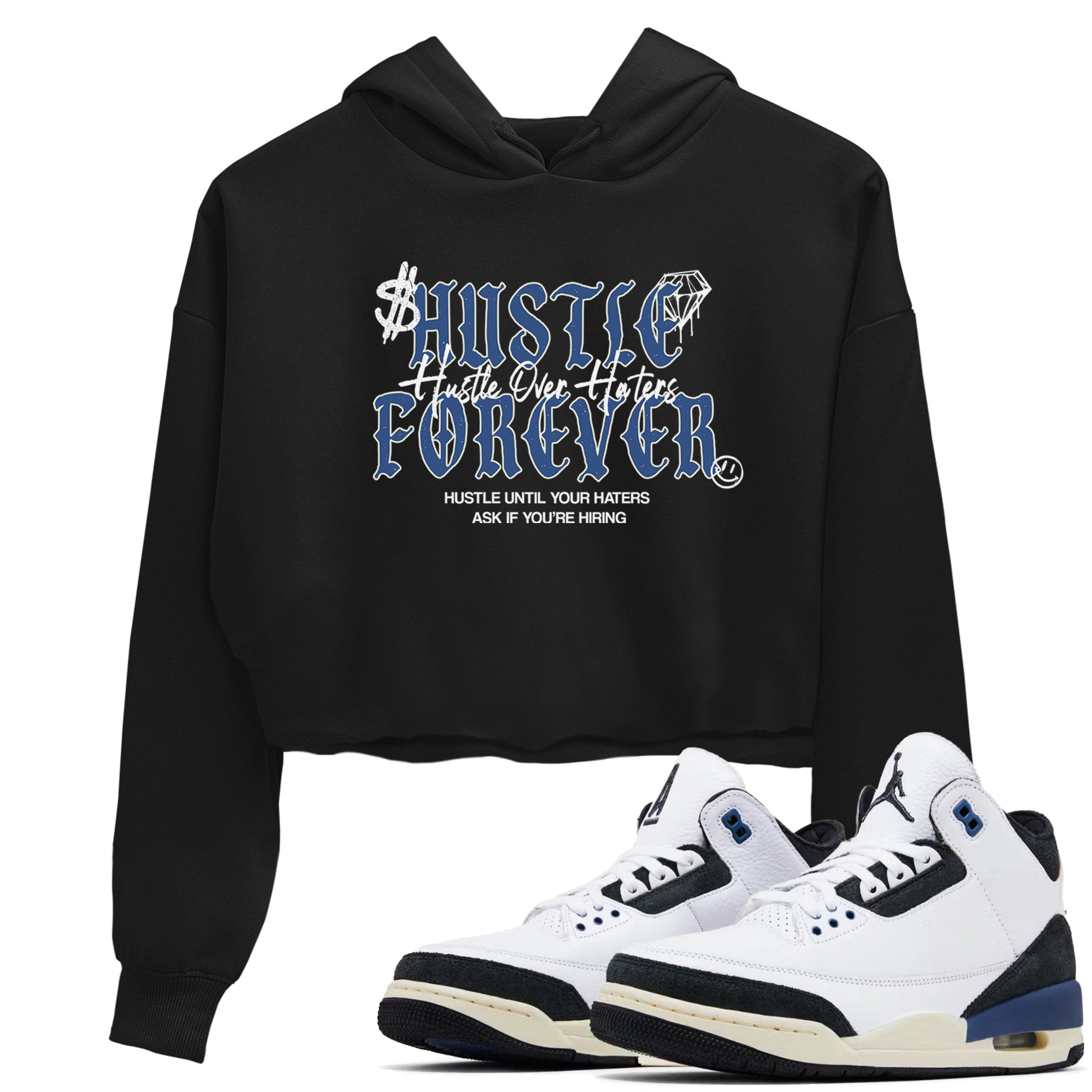 3s For The Love to match jordans Hustle Over Haters sneaker match tees A Ma Maniere For The Love match shoes to clothes SNRT Sneaker Tees unisex cotton Black 1 crop tee