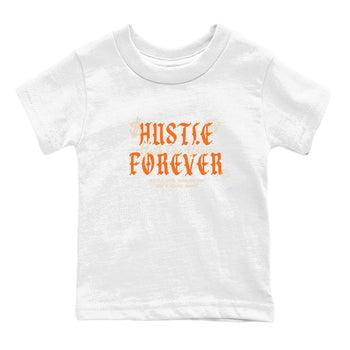Hustle Over Haters baby and kids t-shirt crafted for little sneakerheads to shine with the Air Jordan 3 Starfish sneakers, displayed in White 2.