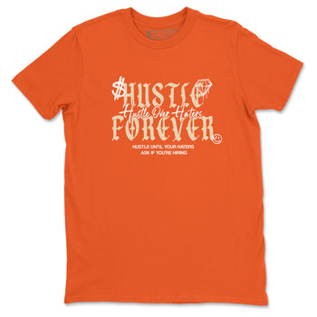 Hustle Over Haters sneaker match t-shirt styled to complete your fit with the Air Jordan 3 Starfish sneakers, shown in Orange 2.