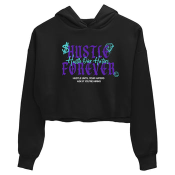 Hustle Over Haters womens crop tee made to vibe with the Air Jordan 5 Grape sneakers — the perfect match in Black 2.