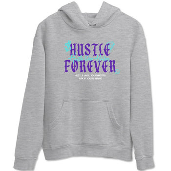 Hustle Over Haters sneaker match t-shirt styled to complete your fit with the Air Jordan 5 Grape sneakers, shown in Heather Grey 2.