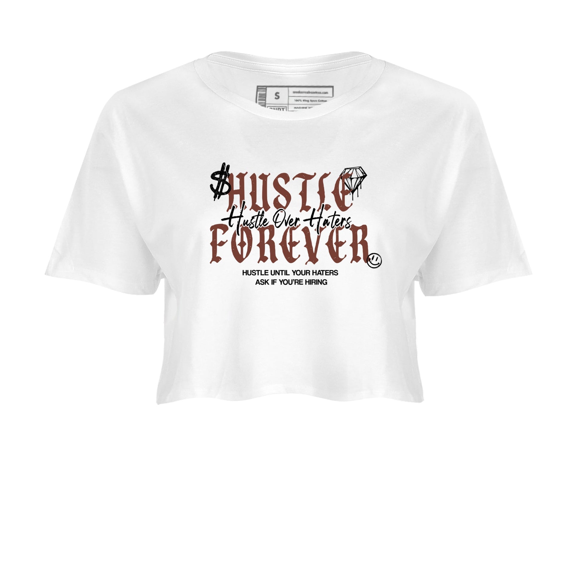 Sneaker match tees – Sneaker Tees To Match Dunk Low Football Shoes – Hustle Over Haters Crop T-Shirt White 2