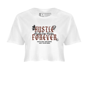 Sneaker match tees – Sneaker Tees To Match Dunk Low Football Shoes – Hustle Over Haters Crop T-Shirt White 2