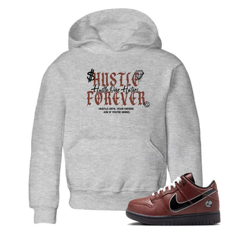 Sneaker match tees – Sneaker Tees To Match Dunk Low Football Shoes – Hustle Over Haters Kids T-Shirt Heather Grey 1