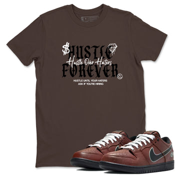 Sneaker match tees – Sneaker Tees To Match Dunk Low Football Shoes – Hustle Over Haters Tee Dark Chocolate 1