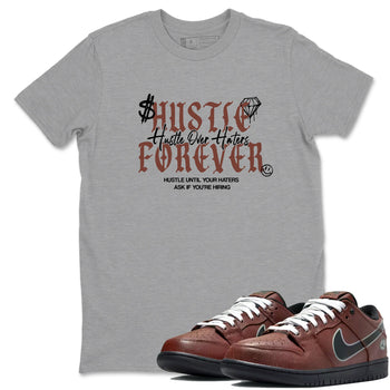 Sneaker match tees – Sneaker Tees To Match Dunk Low Football Shoes – Hustle Over Haters Tee Heather Grey 1