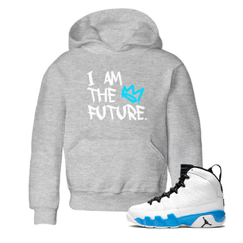 AJ9 Powder Blue shirt to match jordans I Am The Future sneaker tees Air Jordan 9 Retro Powder Blue SNRT sneaker release tees baby toddler Heather Grey 1 cotton Shirt