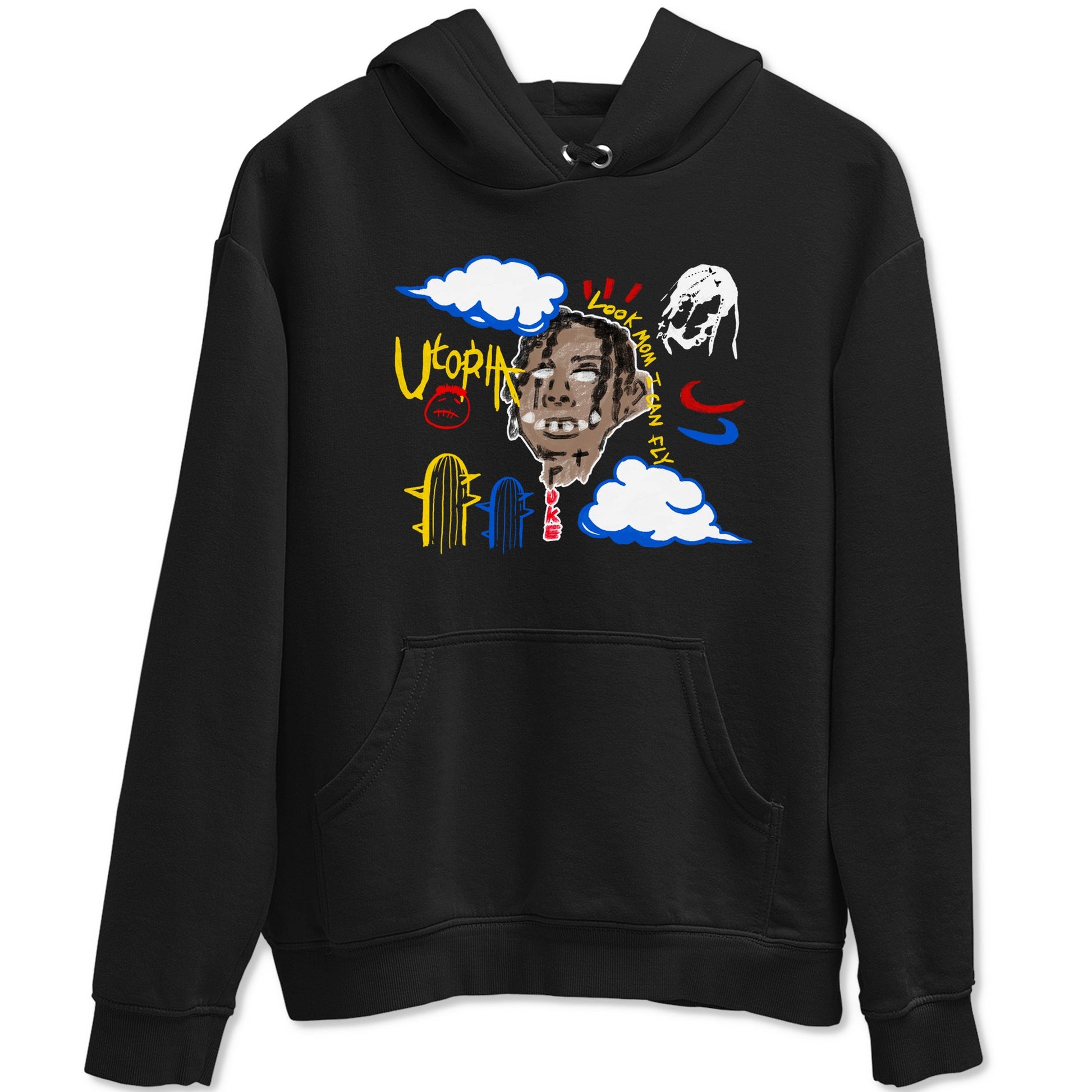 1s Travis Scott Canary shirts to match jordans I Can Fly t shirts to match sneakers Air Jordan 1 Retro Low OG SP Travis Scott Canary match shoes to clothes SNRT Sneaker Tees unisex cotton Black 2 shirts