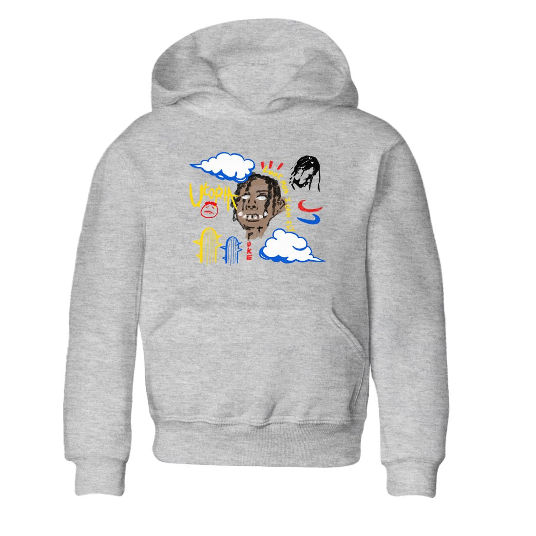 1s Travis Scott Canary shirts to match jordans I Can Fly t shirts to match sneakers Air Jordan 1 Retro Low OG SP Travis Scott Canary match shoes to clothes SNRT Sneaker Tees Youth Baby Heather Grey 2 tee