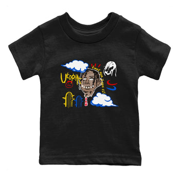 1s Travis Scott Canary shirts to match jordans I Can Fly t shirts to match sneakers Air Jordan 1 Retro Low OG SP Travis Scott Canary match shoes to clothes SNRT Sneaker Tees Youth Baby Black 2 tee
