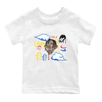 1s Travis Scott Canary shirts to match jordans I Can Fly t shirts to match sneakers Air Jordan 1 Retro Low OG SP Travis Scott Canary match shoes to clothes SNRT Sneaker Tees Youth Baby White 2 tee