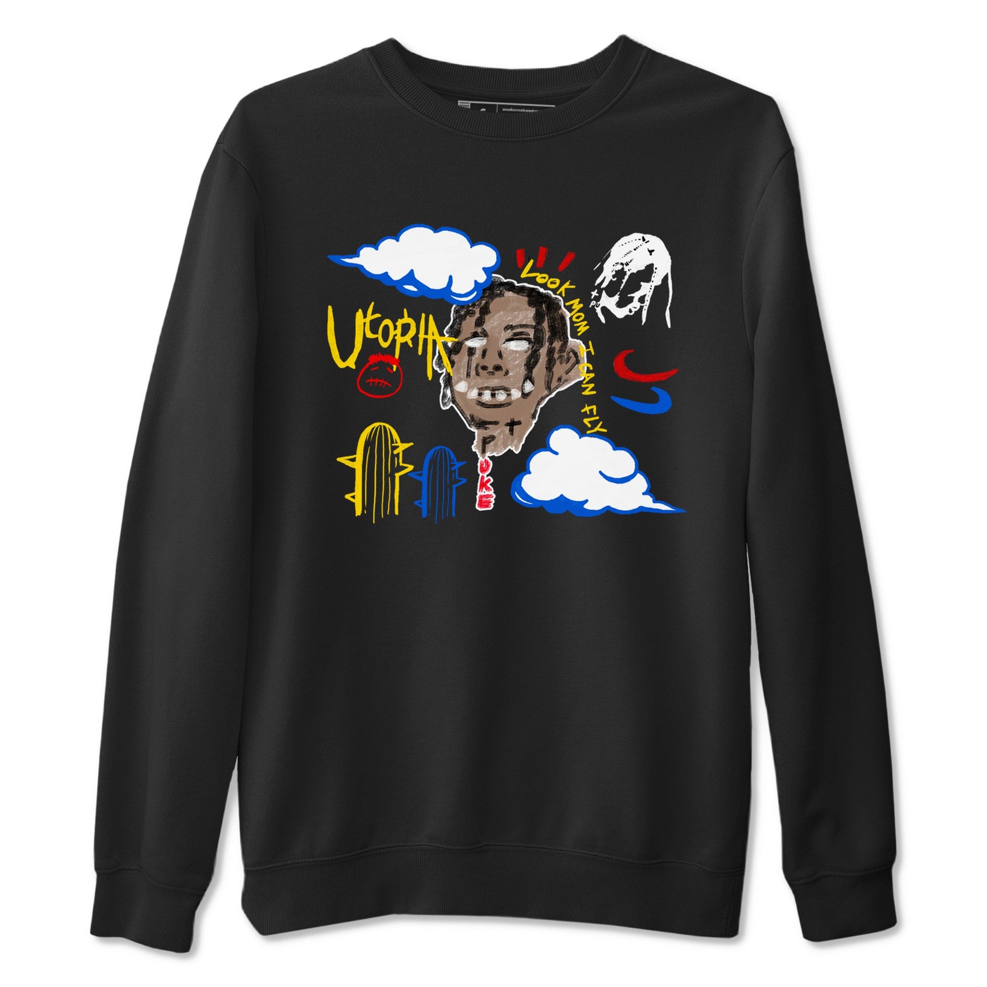 1s Travis Scott Canary shirts to match jordans I Can Fly t shirts to match sneakers Air Jordan 1 Retro Low OG SP Travis Scott Canary match shoes to clothes SNRT Sneaker Tees unisex cotton Black 2 shirts