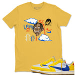 1s Travis Scott Canary shirts to match jordans I Can Fly t shirts to match sneakers Air Jordan 1 Retro Low OG SP Travis Scott Canary match shoes to clothes SNRT Sneaker Tees unisex cotton Daisy 1 shirts