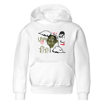 1s Travis Scott Medium Olive shirts to match jordans I Can Fly sneaker match tees Air Jordan 1 Travis Scott Medium Olive SNRT Sneaker Tees streetwear brand Baby and Youth White 2 cotton tee