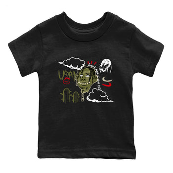 1s Travis Scott Medium Olive shirts to match jordans I Can Fly sneaker match tees Air Jordan 1 Travis Scott Medium Olive SNRT Sneaker Tees streetwear brand Baby and Youth Black 2 cotton tee