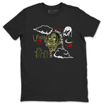 1s Travis Scott Medium Olive shirts to match jordans I Can Fly sneaker match tees Air Jordan 1 Travis Scott Medium Olive SNRT Sneaker Tees streetwear brand Black 2 unisex cotton tee