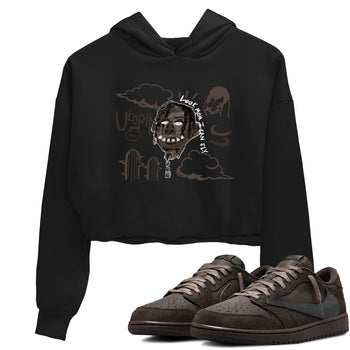 1s Travis Scott Velvet Brown shirts to match jordans I Can Fly best t shirts to wear with jordans Travis Scott x Air Jordan 1 Low OG Velvet Brown match shoes to clothes SNRT Sneaker Tees unisex cotton Black 1 crop tee