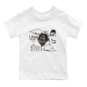 1s Travis Scott Velvet Brown shirts to match jordans I Can Fly best t shirts to wear with jordans Travis Scott x Air Jordan 1 Low OG Velvet Brown match shoes to clothes SNRT Sneaker Tees Youth Baby White 2 tee