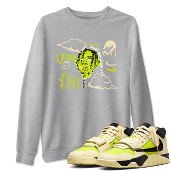 I Can Fly sneaker match t-shirt styled to complete your fit with the Jordan Jumpman Jack Travis Scott Bright Cactus sneakers, shown in Heather Grey 1.