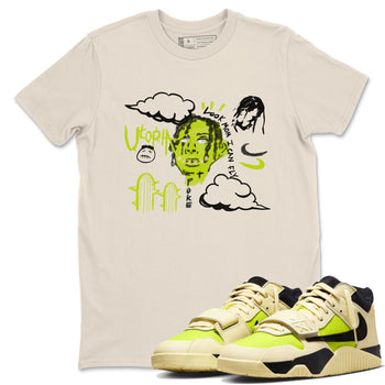 I Can Fly sneaker match t-shirt styled to complete your fit with the Jordan Jumpman Jack Travis Scott Bright Cactus sneakers, shown in Natural 1.