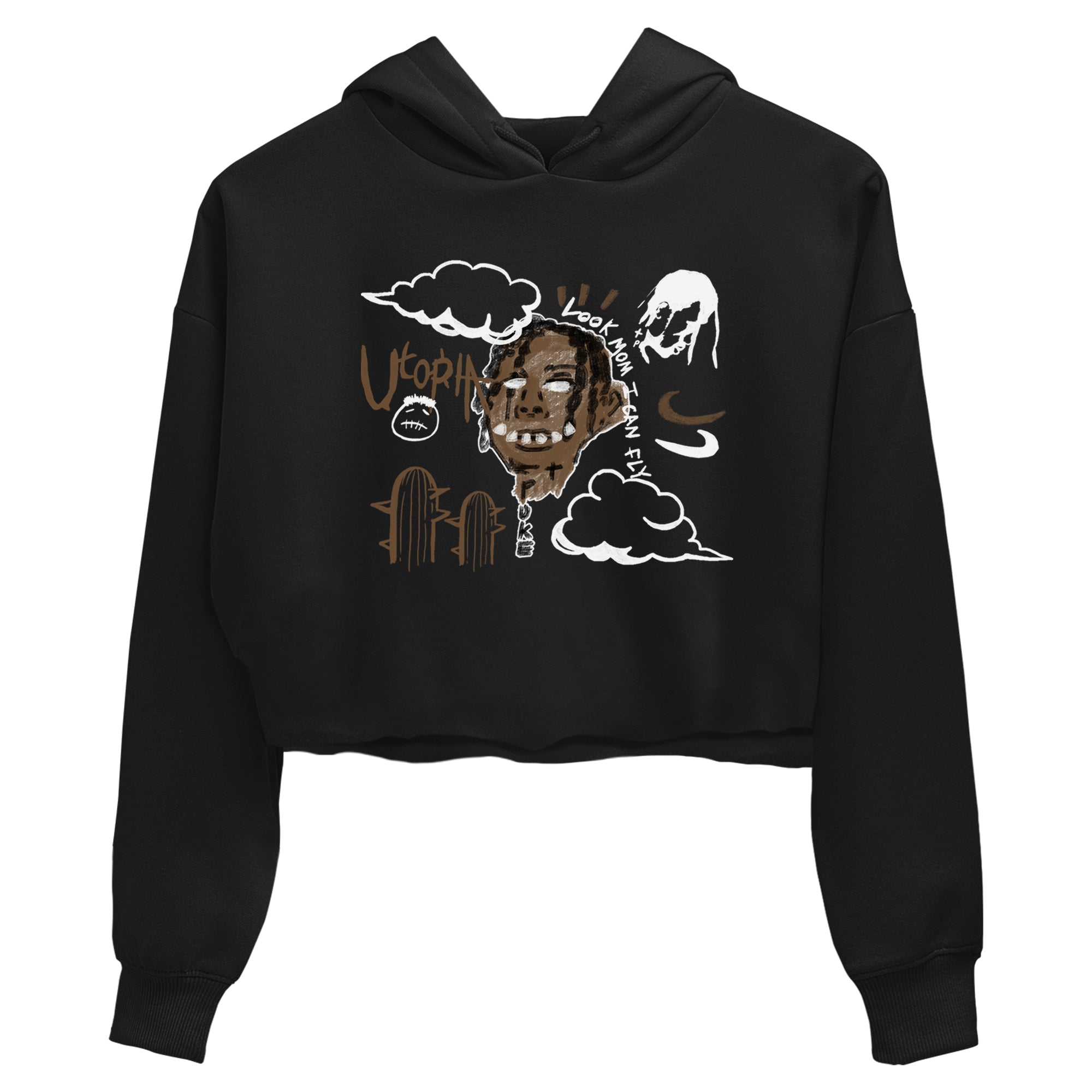 Jordan Jumpman Jack Travis Scott Dark Mocha shirts to match jordans I Can Fly sneaker match tees Jordan Jumpman Jack Travis Scott Dark Mocha SNRT Sneaker Tees streetwear brand Black 2 crop tee