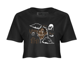 Jordan Jumpman Jack Travis Scott Dark Mocha shirts to match jordans I Can Fly sneaker match tees Jordan Jumpman Jack Travis Scott Dark Mocha SNRT Sneaker Tees streetwear brand Black 2 crop tee