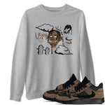 Jordan Jumpman Jack Travis Scott Dark Mocha shirts to match jordans I Can Fly sneaker match tees Jordan Jumpman Jack Travis Scott Dark Mocha SNRT Sneaker Tees streetwear brand Heather Grey 1 unisex cotton tee