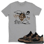 Jordan Jumpman Jack Travis Scott Dark Mocha shirts to match jordans I Can Fly sneaker match tees Jordan Jumpman Jack Travis Scott Dark Mocha SNRT Sneaker Tees streetwear brand Heather Grey 1 unisex cotton tee