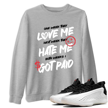 Sneaker Threads – Sneaker Tees To Match Adidas AE 1 Best Of Adi – I Got Paid Graphic Tee Heather Grey 1. Perfect for Jordan releases 2025 colorways. AE 1 Best Of Adi: Perfect for Anthony Edwards basketball sneaker drops and bold black, white, and red colorways from 2025.
