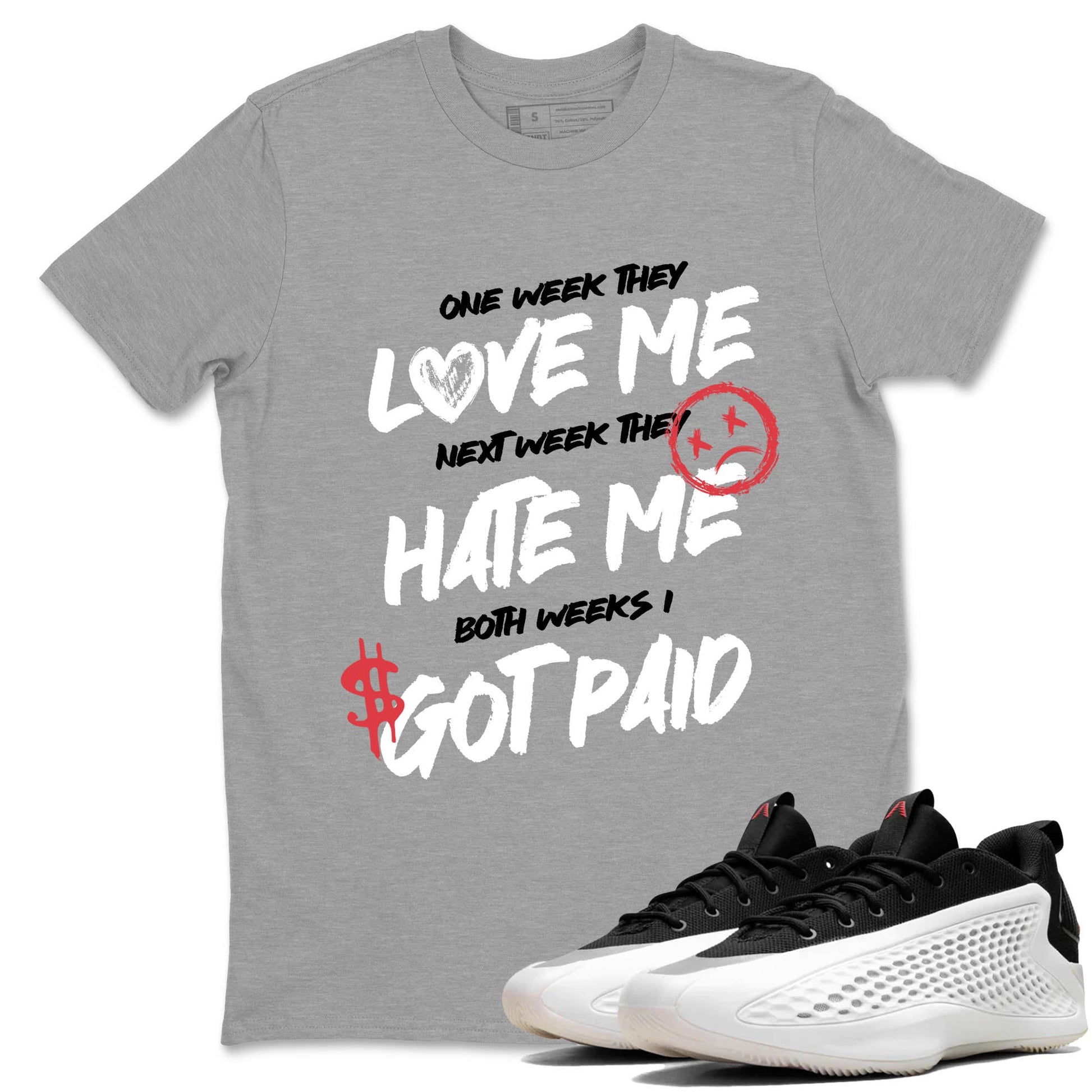 Sneaker Threads – Sneaker Tees To Match Adidas AE 1 Best Of Adi – I Got Paid Graphic Tee Heather Grey 1. Perfect for Jordan releases 2025 colorways. AE 1 Best Of Adi: Perfect for Anthony Edwards basketball sneaker drops and bold black, white, and red colorways from 2025.